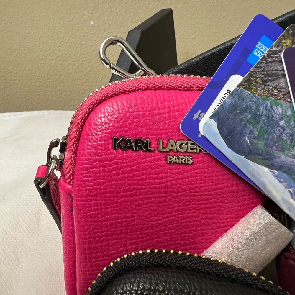 Karl Lagerfeld Chose 1 Cardholder/ Bagcharm/ Keychain New - Picture 11 of 13